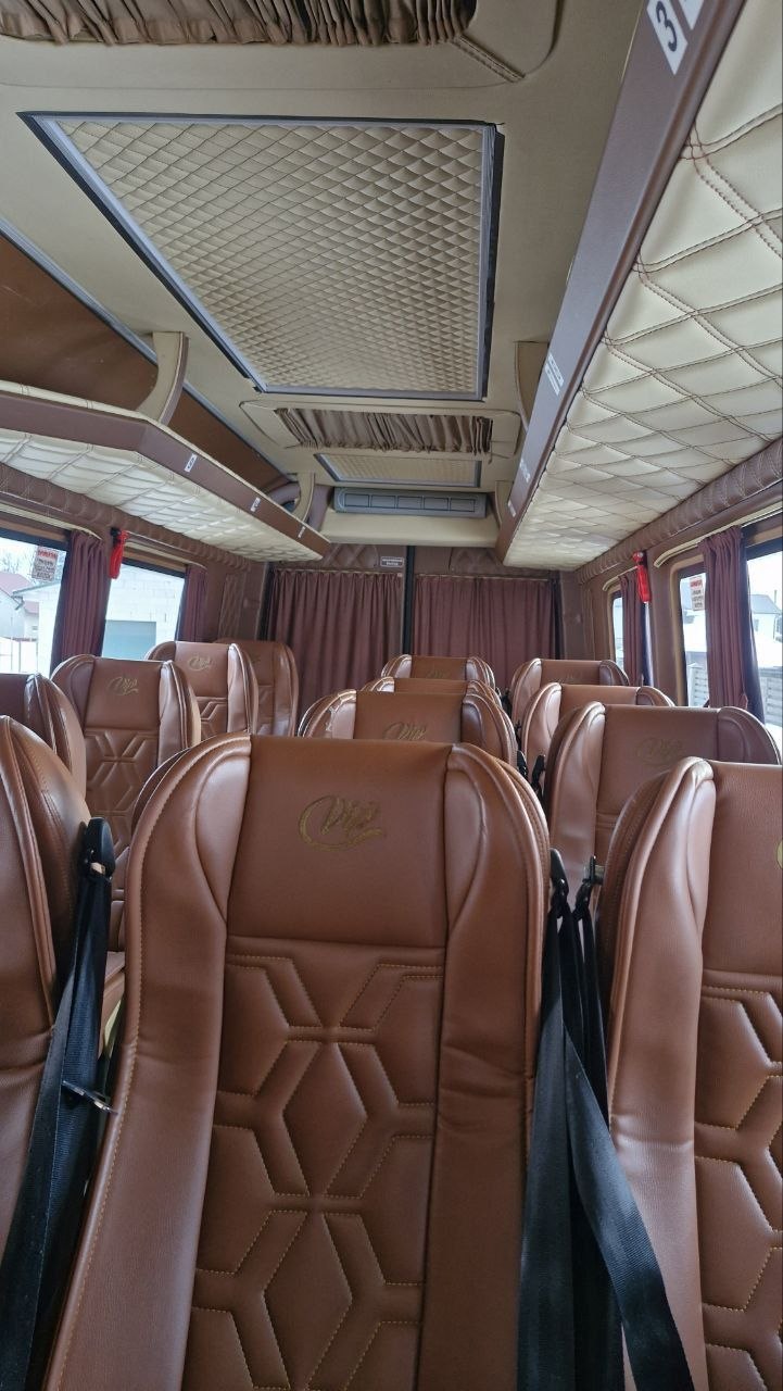 Интерьер микроавтобуса Mercedes 907, сиденья и потолочная отделка